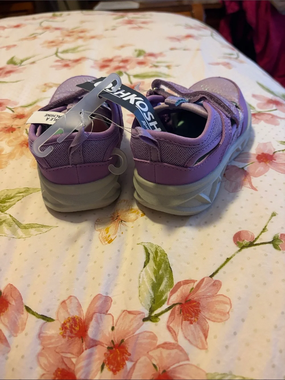 OshKosh B'gosh Lilac Glitter Sneakers with Mint Accents